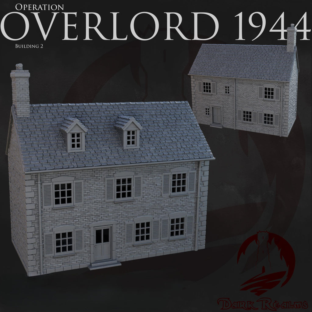 2-stöckiges Gebäude Op. Overlord 1944 WWII - Kompatibel mit dem Bolt Action-Brettspiel