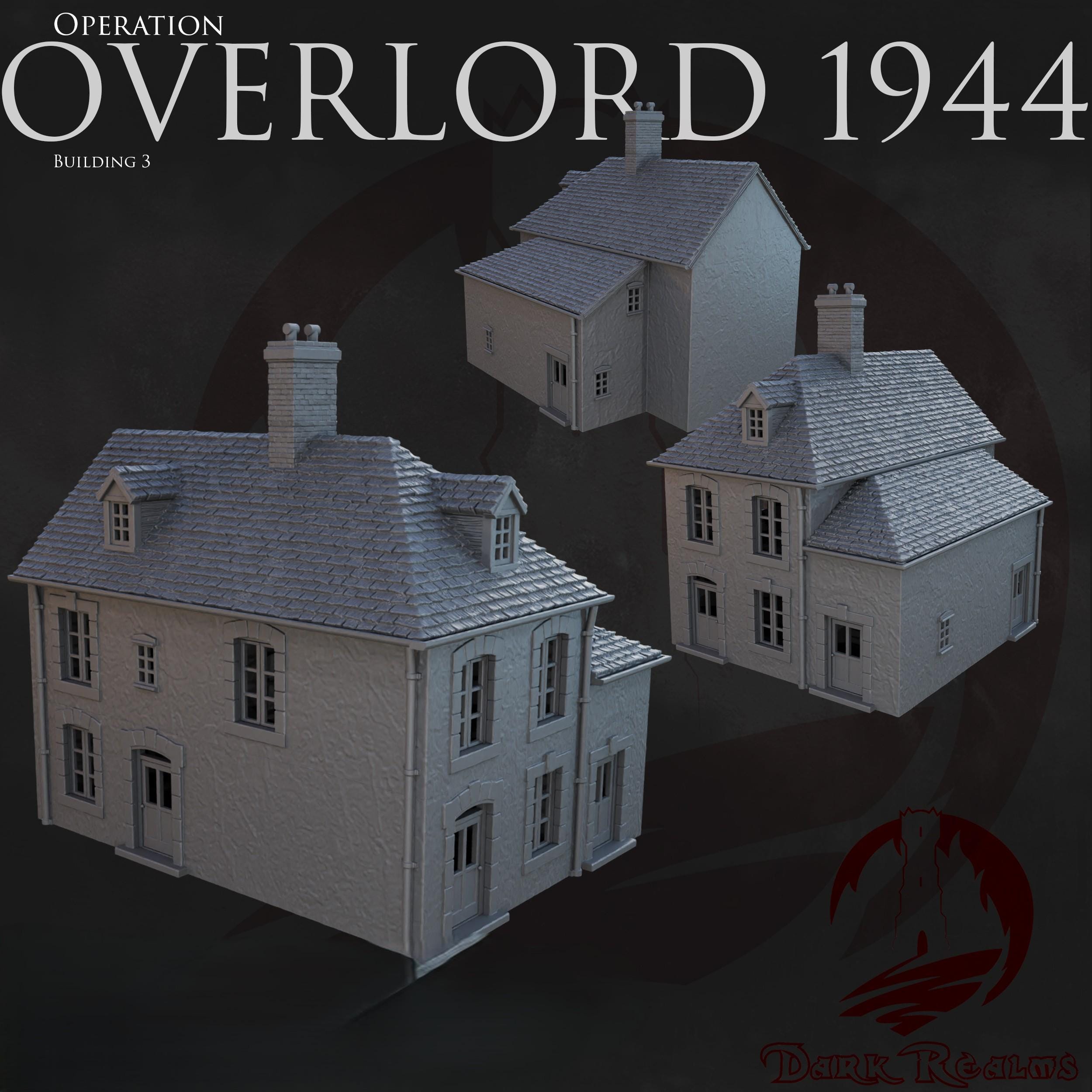 Großes zweistöckiges Haus Op. Overlord 1944 WWII - Kompatibel mit dem Bolt Action-Brettspiel