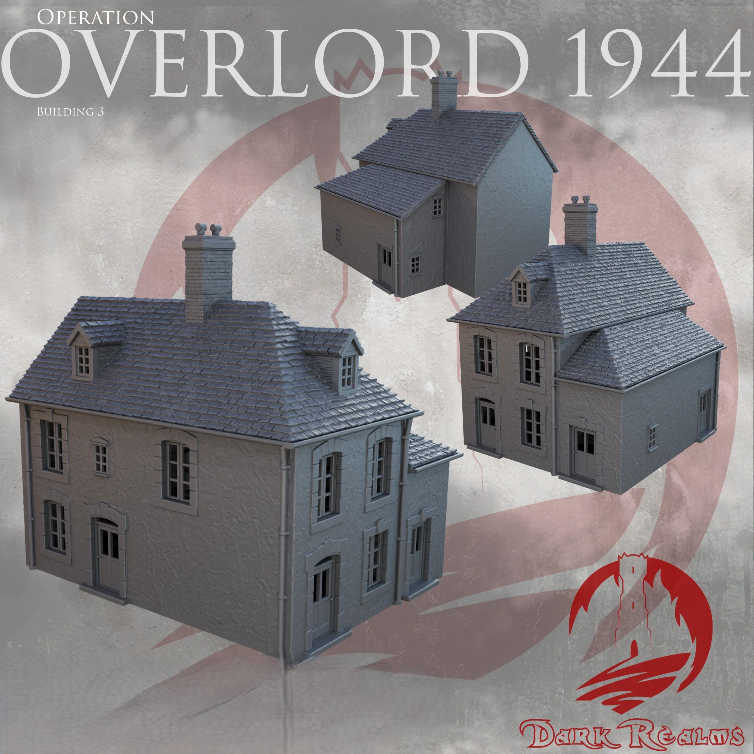 Großes zweistöckiges Haus Op. Overlord 1944 WWII - Kompatibel mit dem Bolt Action-Brettspiel