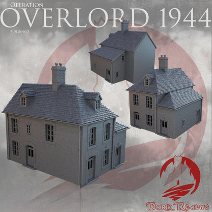 Gran casa 2 plantas Op. Overlord 1944 WWII - Compatible con el juego de mesa Bolt Action