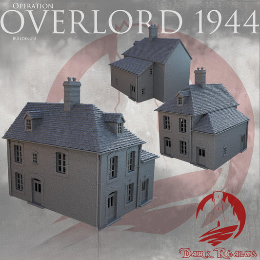 Gran casa 2 plantas Op. Overlord 1944 WWII - Compatible con el juego de mesa Bolt Action