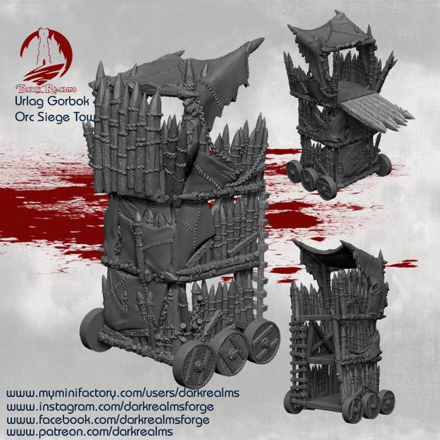 Torre de Asalto Orco / Goblins / Bárbaro – Escenografía de fantasía en PLA