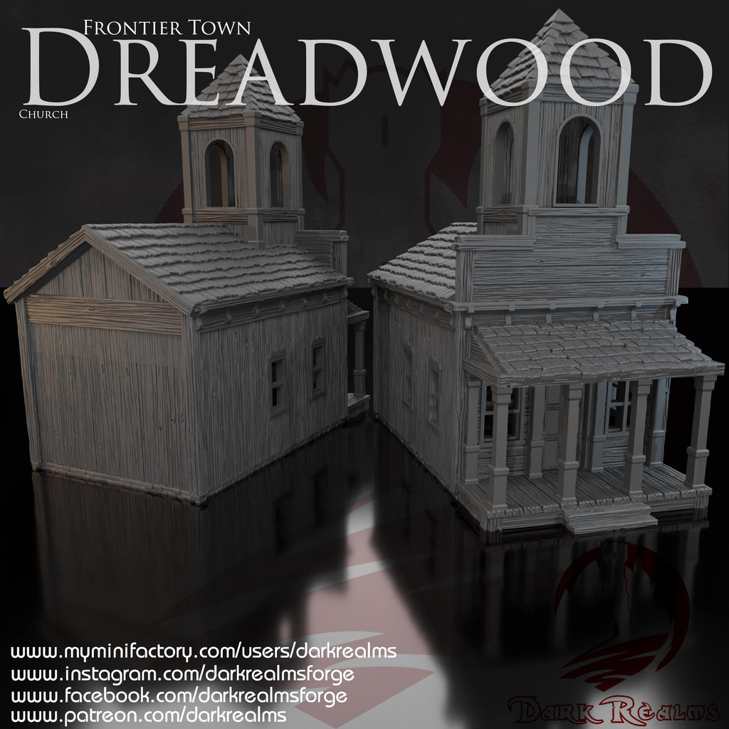 Iglesia del Lejano Oeste – Escenografía de fantasía en PLA