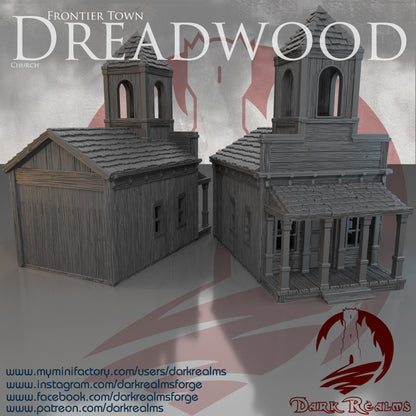 Iglesia Western - Rol / Wargames / Western / Terreno / Diorama / El Señor de los Anillos / Dragones y Mazmorras / Pathfinder