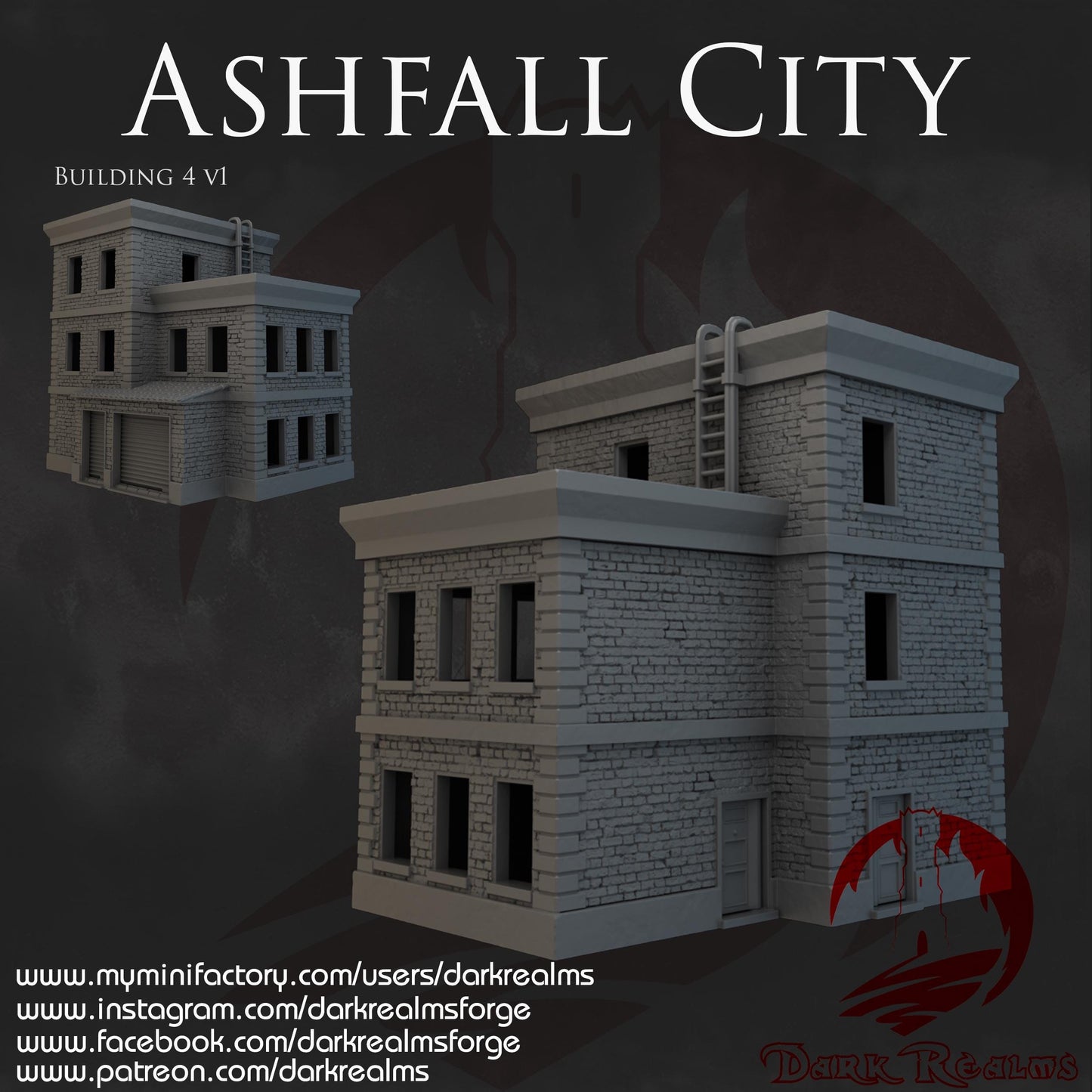 Edificio Bloque Pisos (4) - Rol / Wargames /  Marvel Crisis protocol / Spectre Miniatures / Diorama / Zombicide / Maqueta / Miniaturas