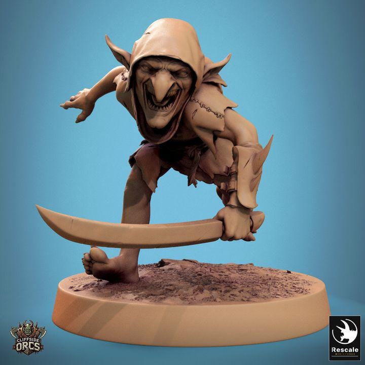 Pack Brutal Goblin - Impreso en 3D / Fantasía / El Señor de los Anillos / Dragones y Mazmorras / Pathfinder / DND / Miniatura