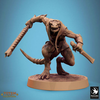 Pack Lizardman Sneaky Murkborn - Impreso en 3D / Fantasía / El Señor de los Anillos / Dragones y Mazmorras / Pathfinder / DND / Miniatura