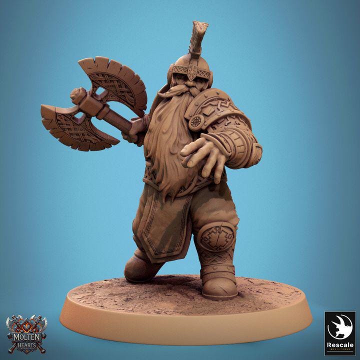 Pack Dwarf Warriors – Pack de miniaturas de resina, 32 mm
