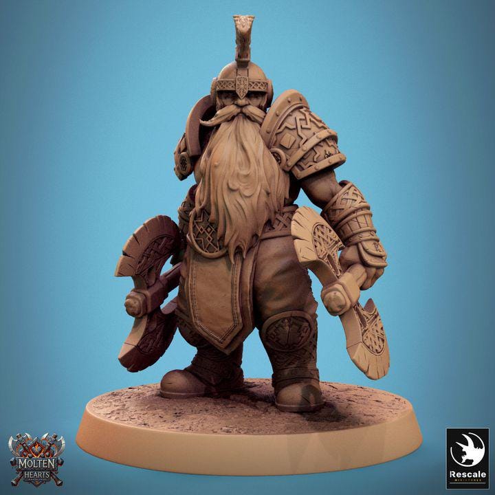 Pack Dwarf Warriors - 3D / Fantasía / El Señor de los Anillos / Dragones y Mazmorras / Pathfinder / DND / Miniatura