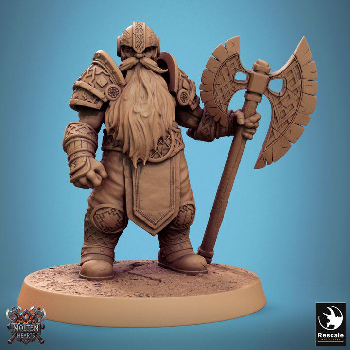 Pack Dwarf Warriors – Pack de miniaturas de resina, 32 mm