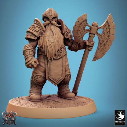 Pack Dwarf Warriors - 3D / Fantasía / El Señor de los Anillos / Dragones y Mazmorras / Pathfinder / DND / Miniatura