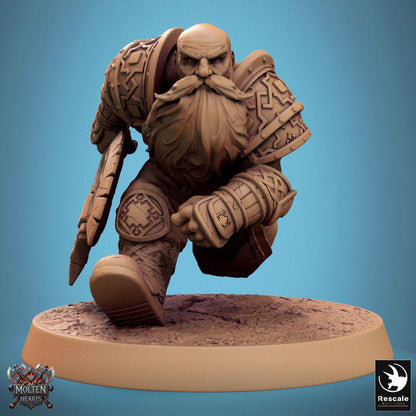 Pack Dwarf Warriors - 3D / Fantasía / El Señor de los Anillos / Dragones y Mazmorras / Pathfinder / DND / Miniatura
