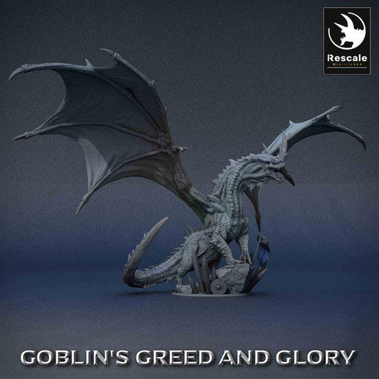 Dragón Verde Legendario - Impreso en 3D / Fantasía / El Señor de los Anillos / Dragones y Mazmorras / Pathfinder / DND / Miniatura
