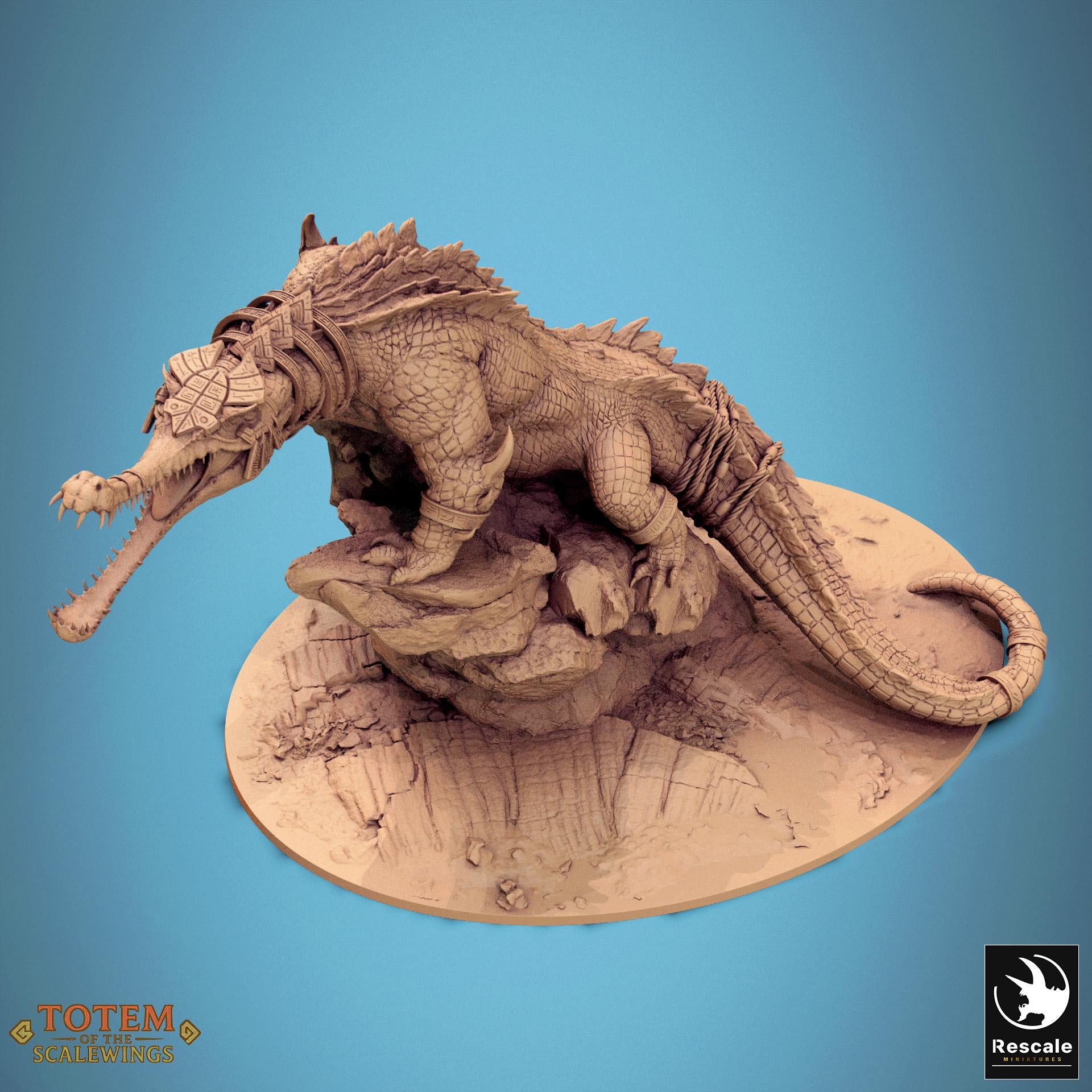 Ancient Alligator – Miniatura de resina para D&D, 32 mm