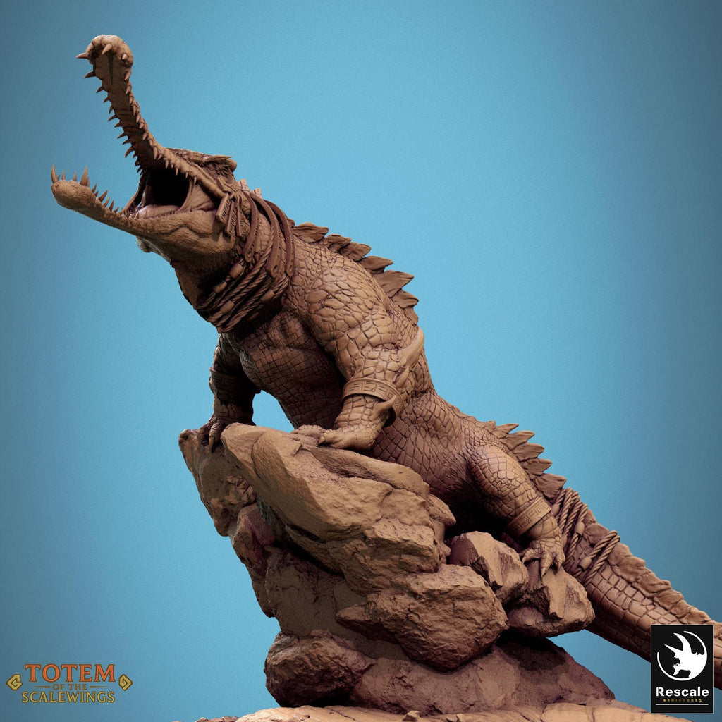 Ancient Alligator – Miniatura de resina para D&D, 32 mm