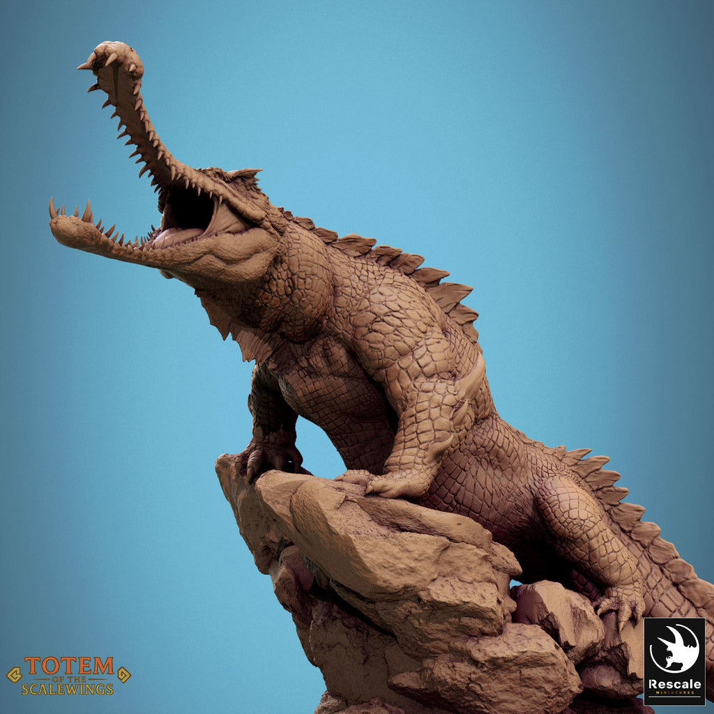 Ancient Alligator – Miniatura de resina para D&D, 32 mm