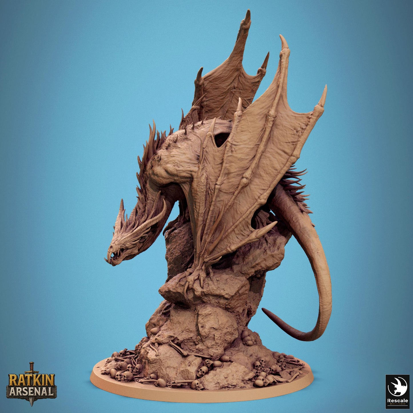 Blind Crypt Wyrm - Rescale / Dragón / ESDLA / LOTR / El Señor de los Anillos / Dragones y Mazmorras / Pathfinder / D&D / Juego de mesa