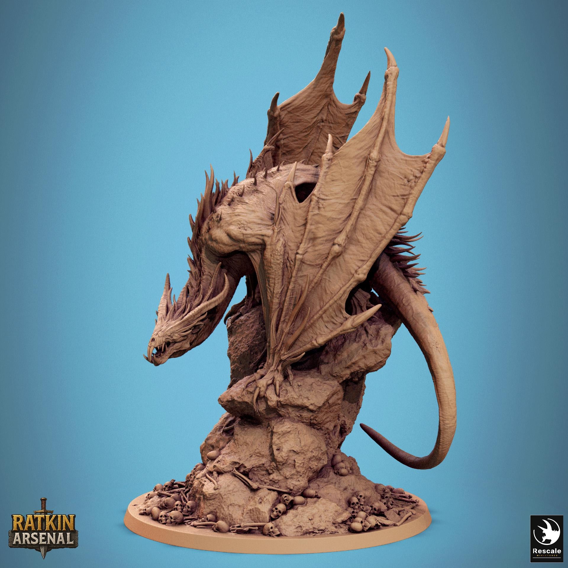 Blind Crypt Wyrm – Resin miniature for D&D, 32mm