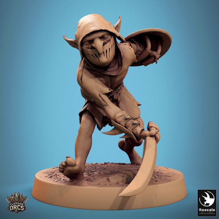 Pack Brutal Goblin Masked – Pack de miniaturas de resina, 32 mm