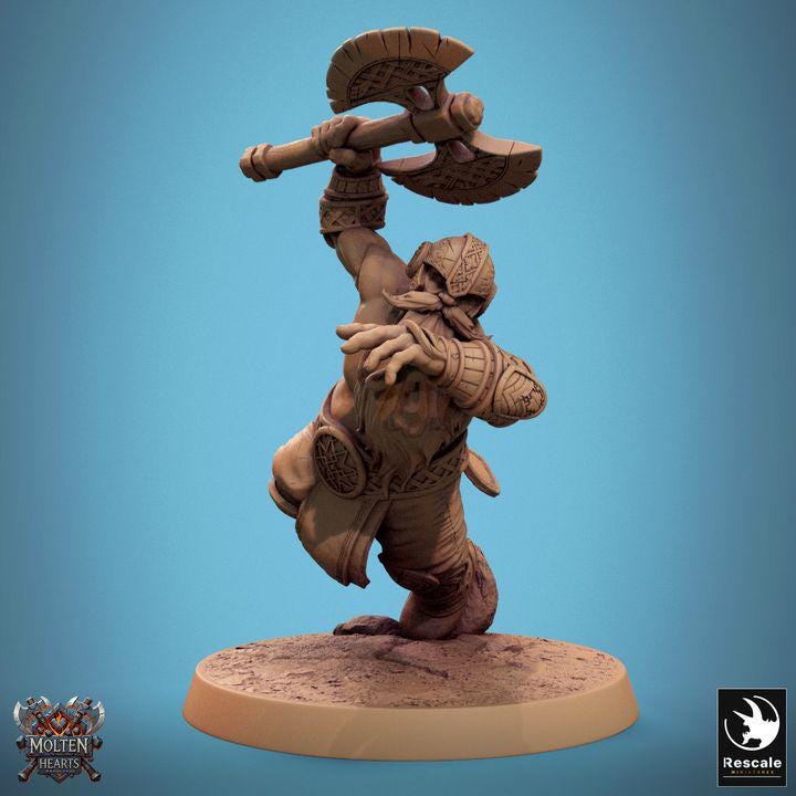 Pack Dwarf Warriors - 3D / Fantasía / El Señor de los Anillos / Dragones y Mazmorras / Pathfinder / DND / Miniatura