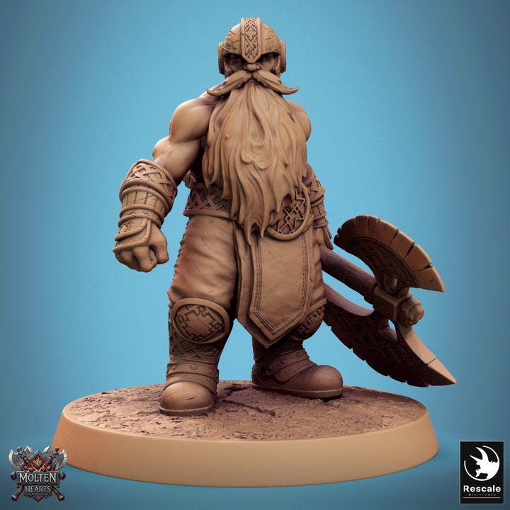 Pack Dwarf Warriors – Pack de miniaturas de resina, 32 mm