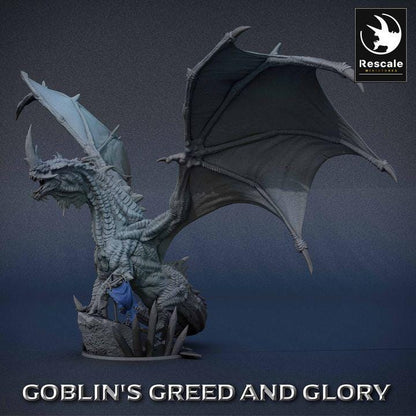 Dragón Verde Legendario - Impreso en 3D / Fantasía / El Señor de los Anillos / Dragones y Mazmorras / Pathfinder / DND / Miniatura