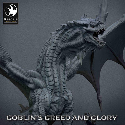 Dragón Verde Legendario - Impreso en 3D / Fantasía / El Señor de los Anillos / Dragones y Mazmorras / Pathfinder / DND / Miniatura