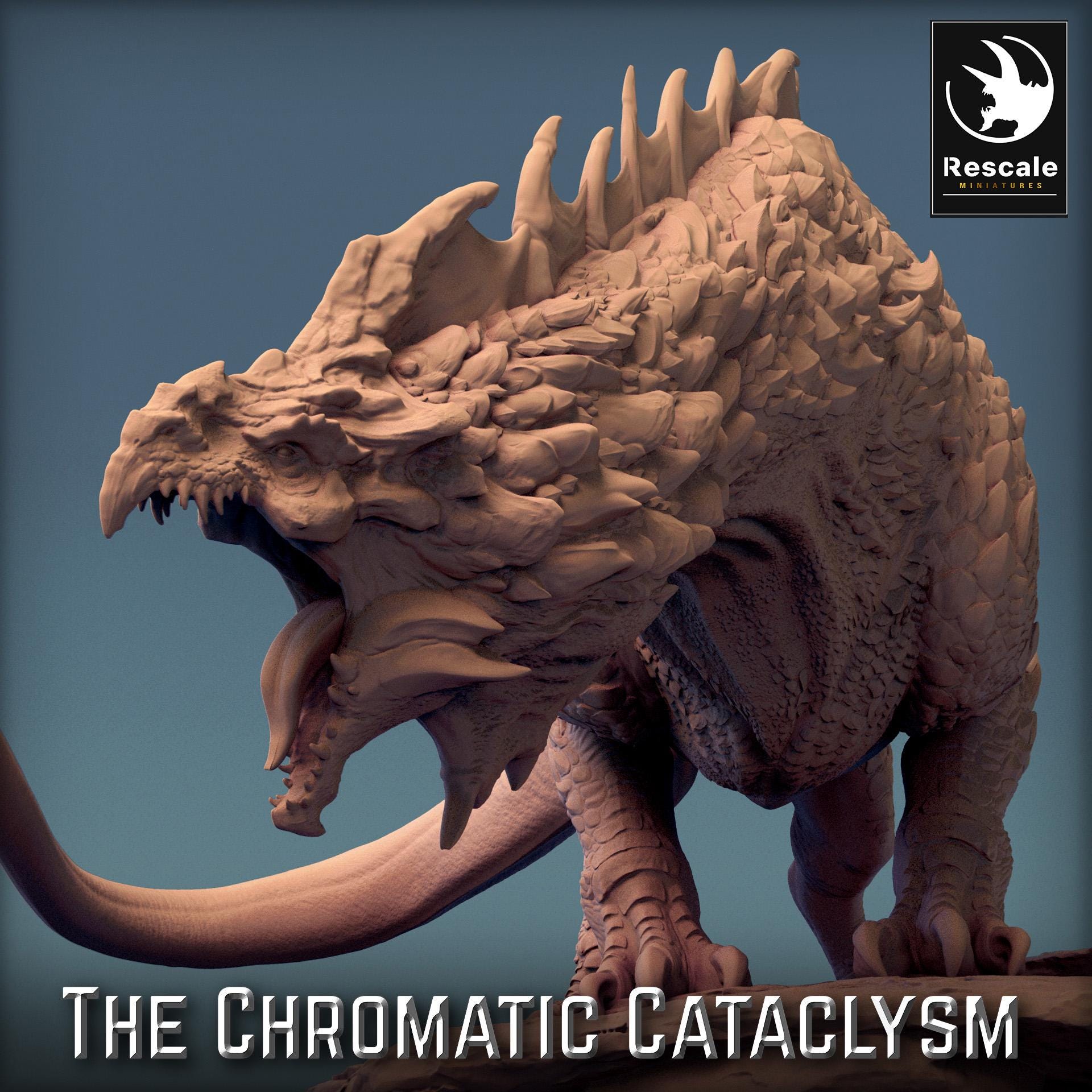 Dragonspawn White – Resin miniature for D&D, 32mm