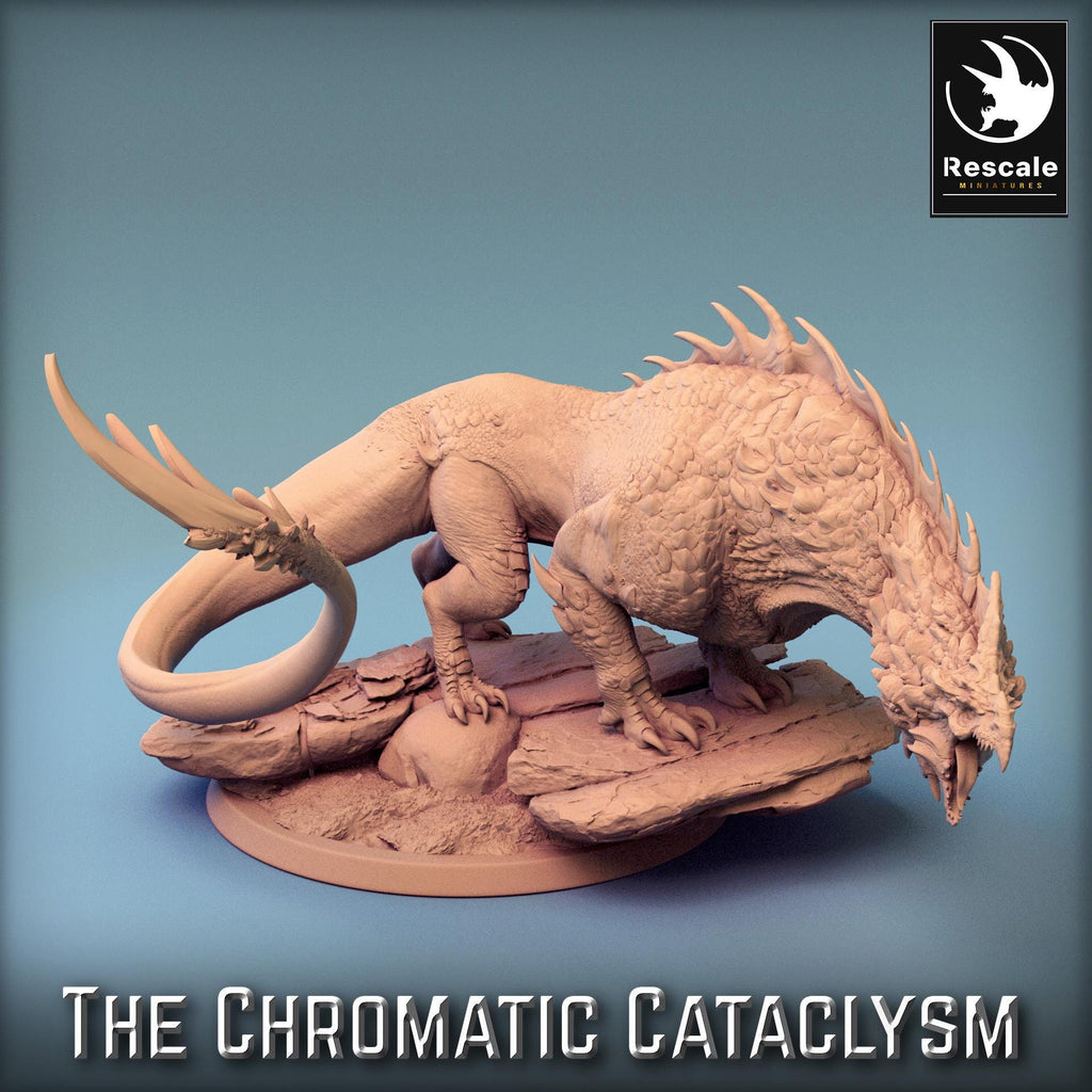 Dragonspawn White – Resin miniature for D&D, 32mm