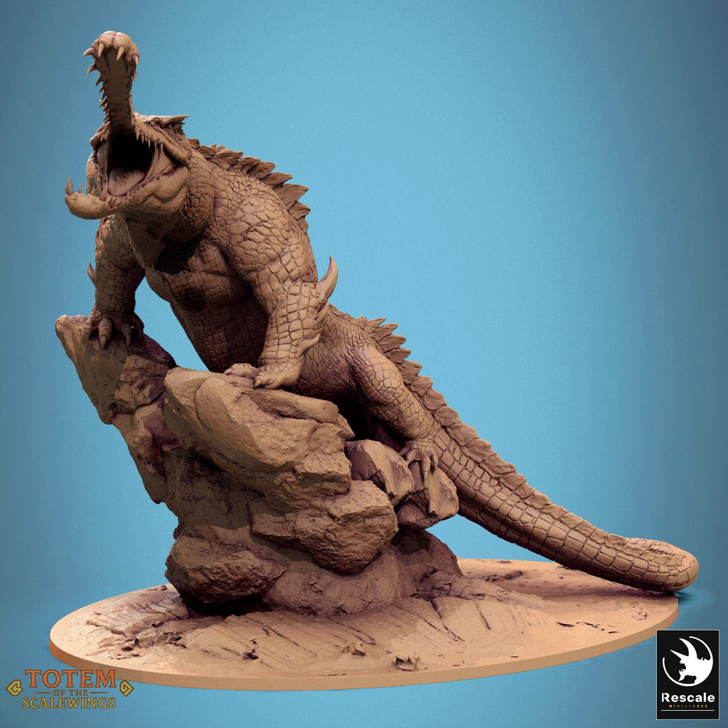 Ancient Alligator – Miniatura de resina para D&D, 32 mm