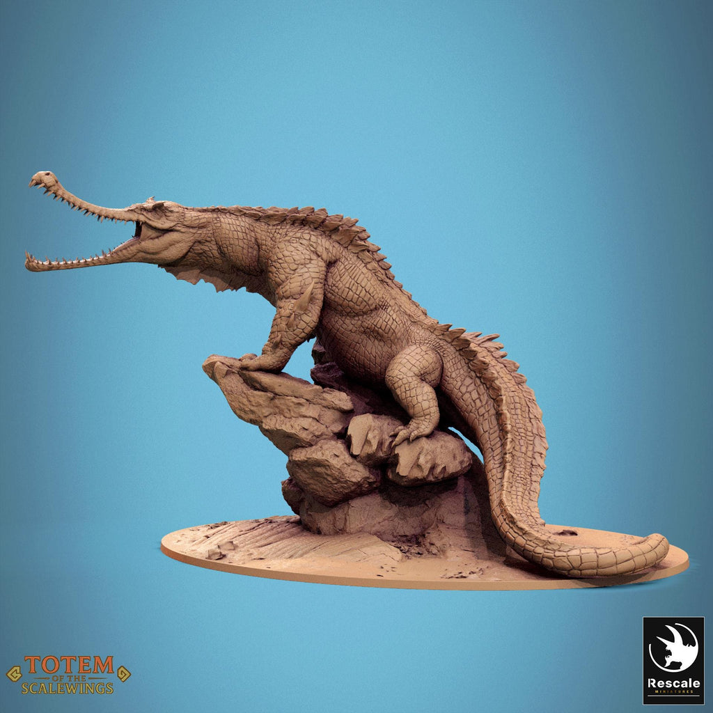 Ancient Alligator – Miniatura de resina para D&D, 32 mm