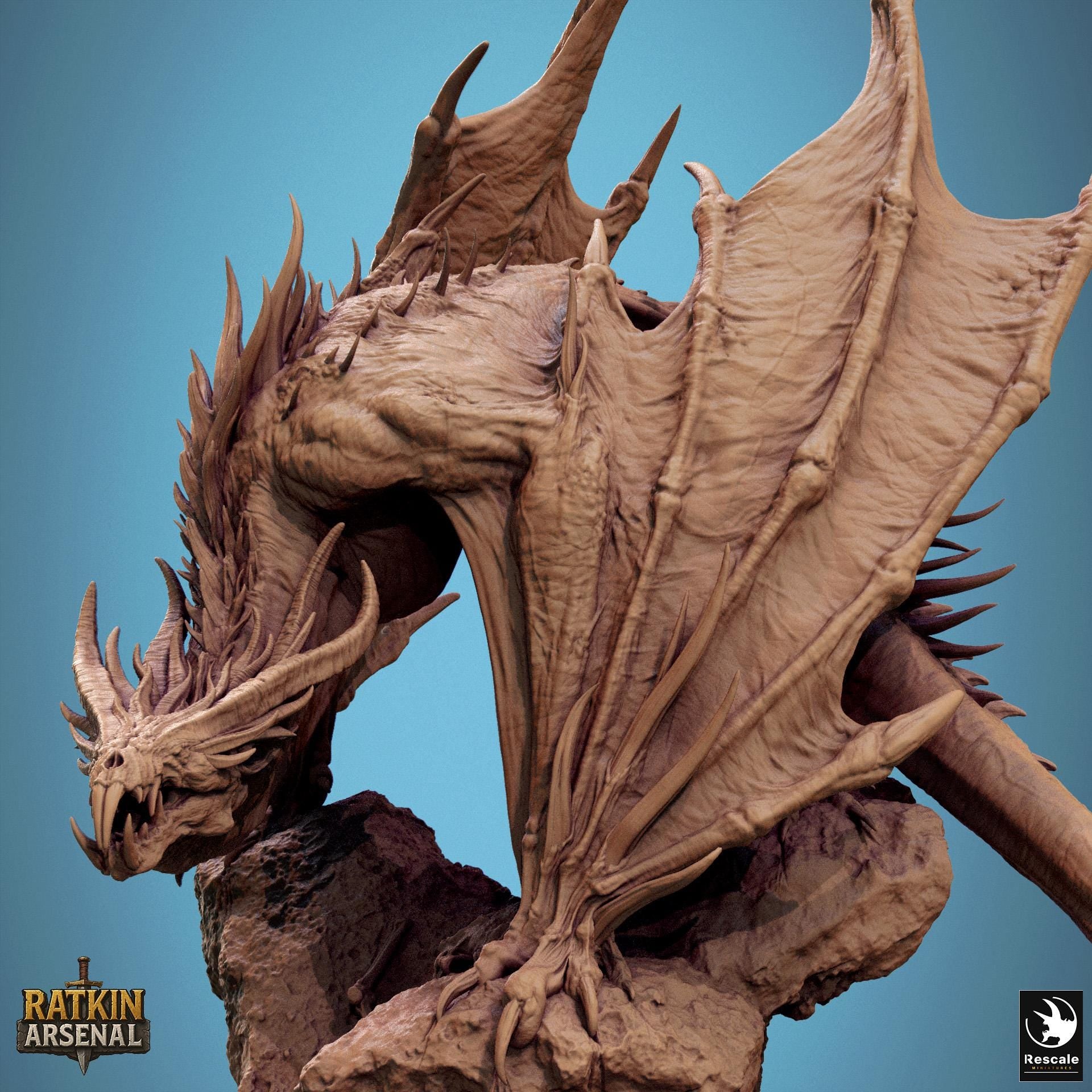 Blind Crypt Wyrm – Resin miniature for D&D, 32mm