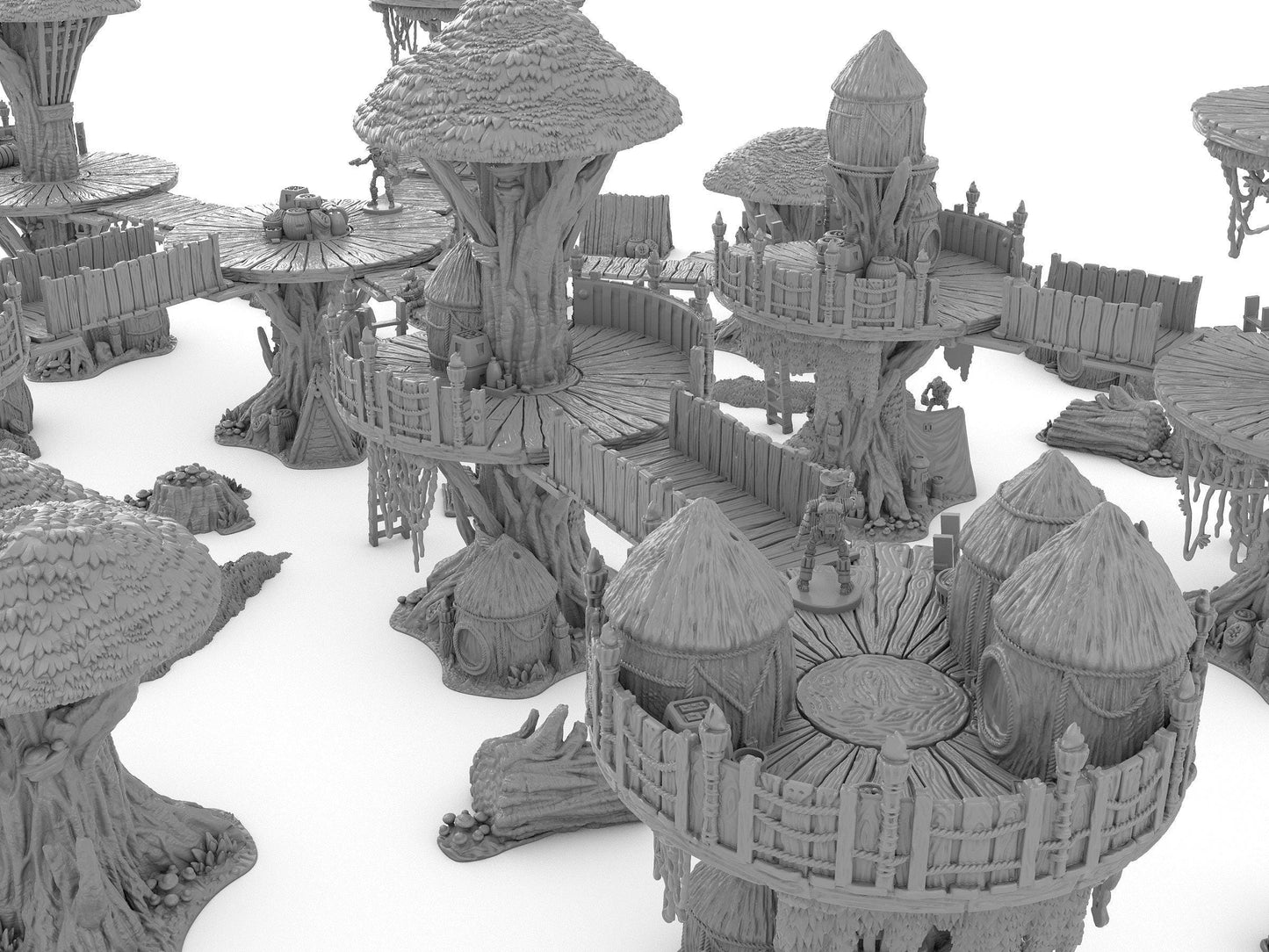 Poblado EWOK en la LUNA de ENDOR compatible con Star Wars Legión / Shatterpoint / Imperial Assault Imperial Terrain / Mesa Completa