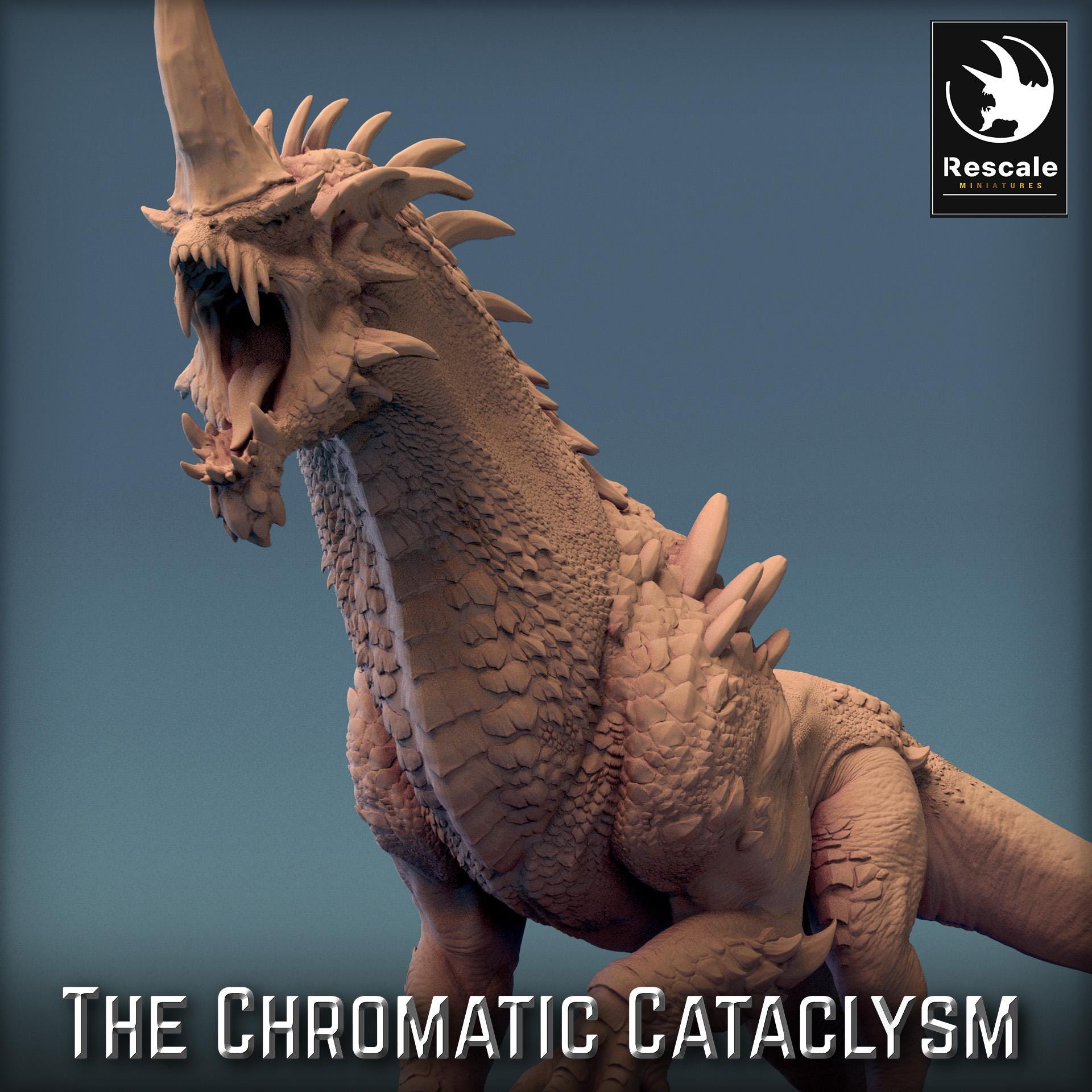 Blue Guardian Dragon – Resin Miniature for D&D, 32mm