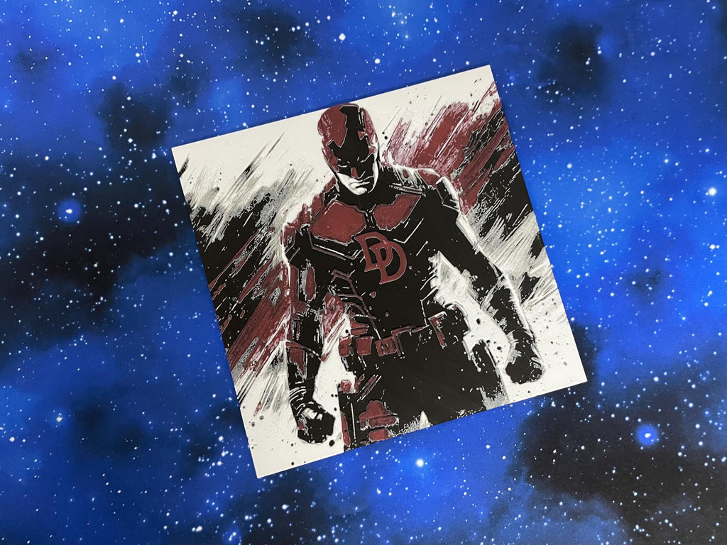 Placa decorativa Daredevil - Hueforge / 3D / cine / collage / decoración – Pieza decorativa impresa en 3D