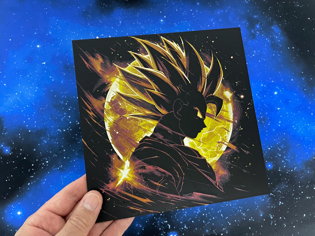 Placa decorativa Goku Super Saiyajin - Hueforge / 3D / cine / collage / decoración – Pieza decorativa impresa en 3D