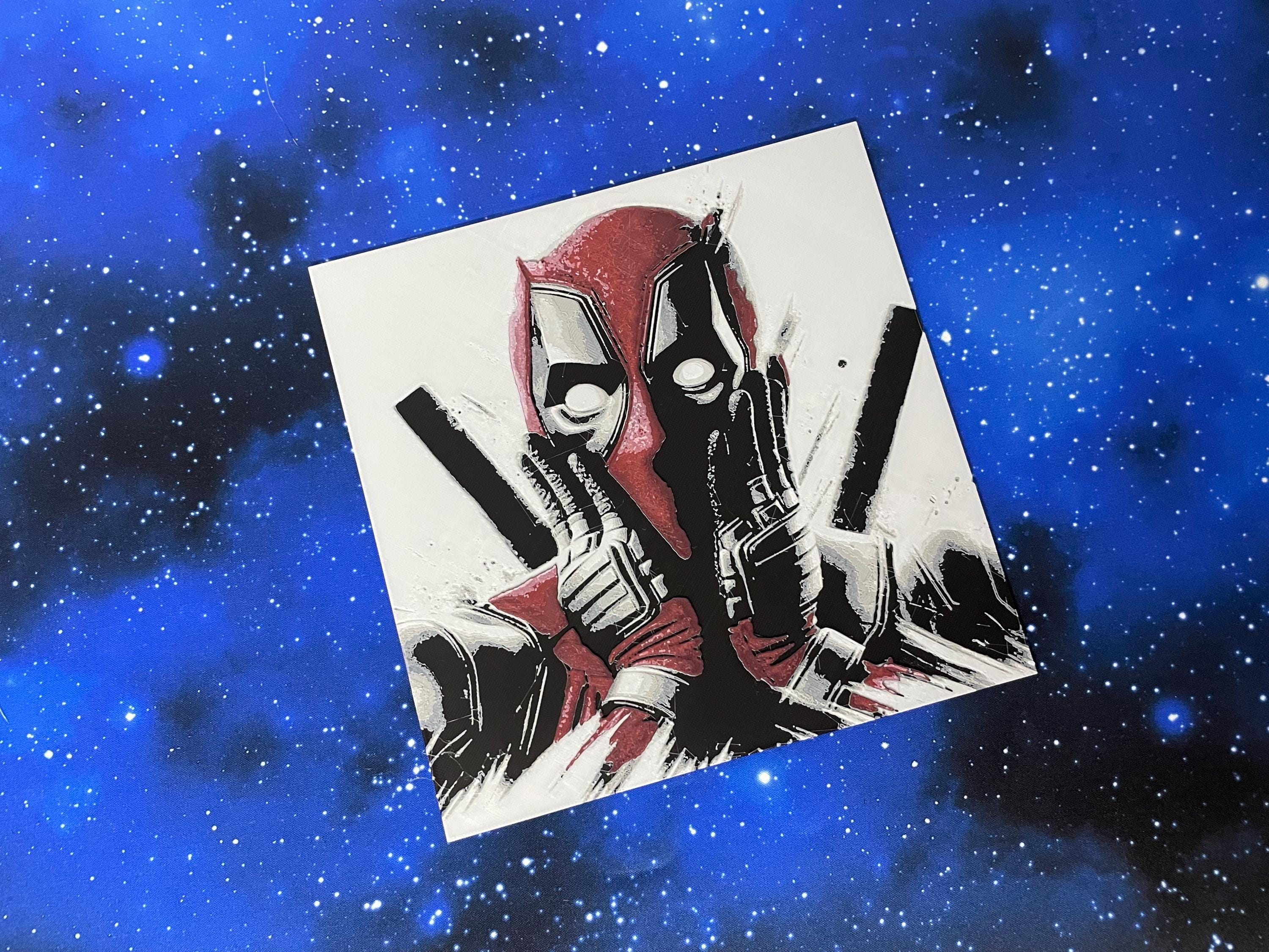 Placa decorativa Deadpool - Hueforge / 3D / cine / collage / decoración – Pieza decorativa impresa en 3D