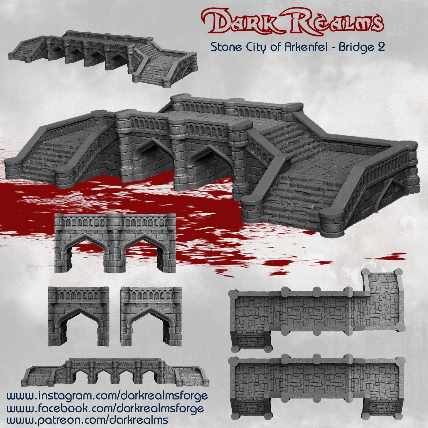 Dark realms - Arkenfel Stone Bridge - DND / D&D / Terreno / rol / El Señor de los Anillos / Dragones y Mazmorras / Pathfinder