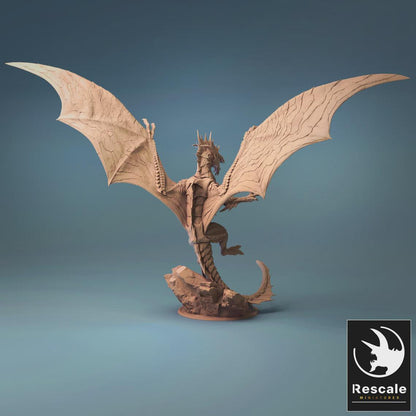 Dragón de Plata Adulto - Impreso en 3D / Fantasía / Terreno / Rol / Ruinas / El Señor de los Anillos / Dragones y Mazmorras / Pathfinder