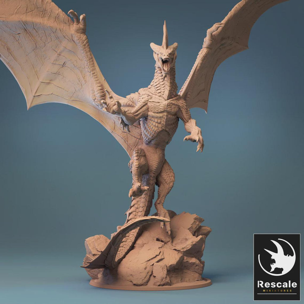 Dragón de Plata Adulto – Miniatura de resina para D&D, 32 mm
