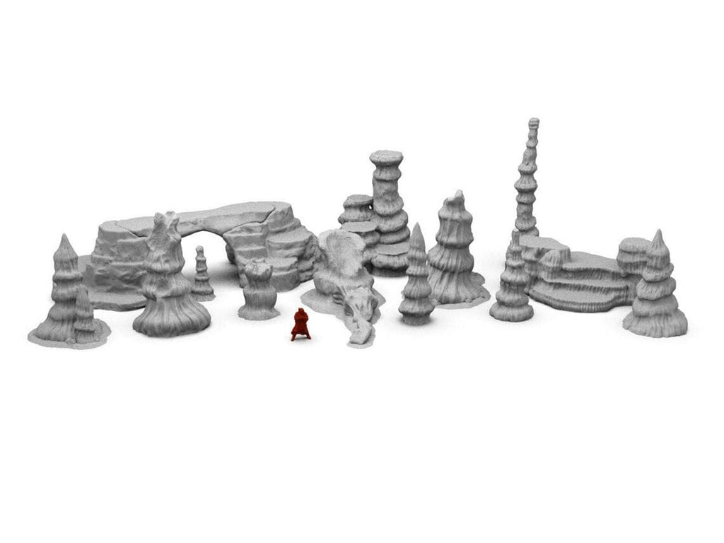 Conjunto de Rocas Geonosis – Escenografía compatible con Star Wars: Legion y Shatterpoint