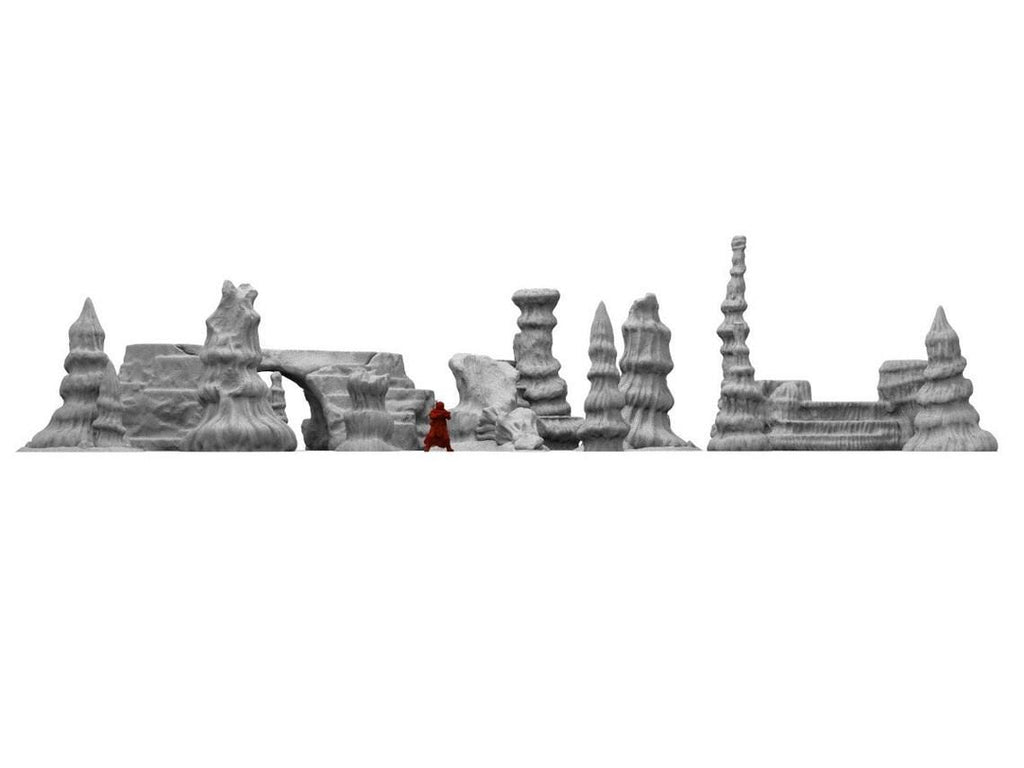 Conjunto de Rocas Geonosis – Escenografía compatible con Star Wars: Legion y Shatterpoint