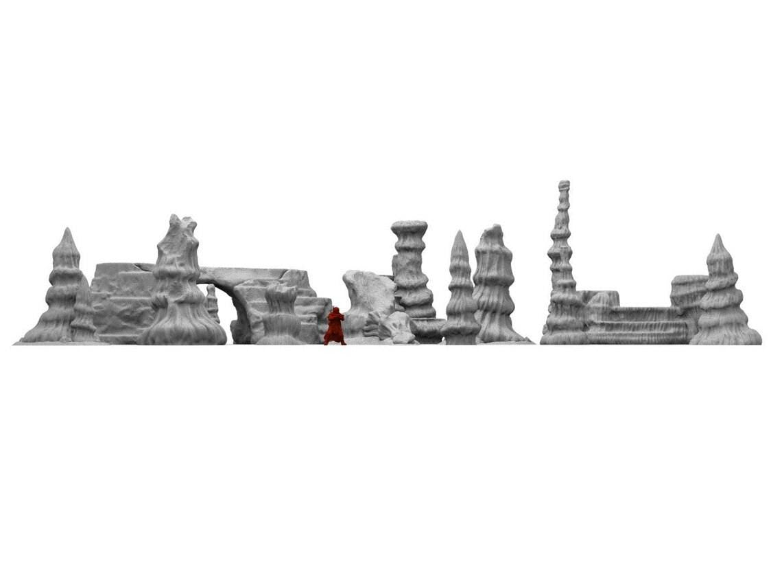 Conjunto de Rocas Geonosis – Escenografía compatible con Star Wars: Legion y Shatterpoint