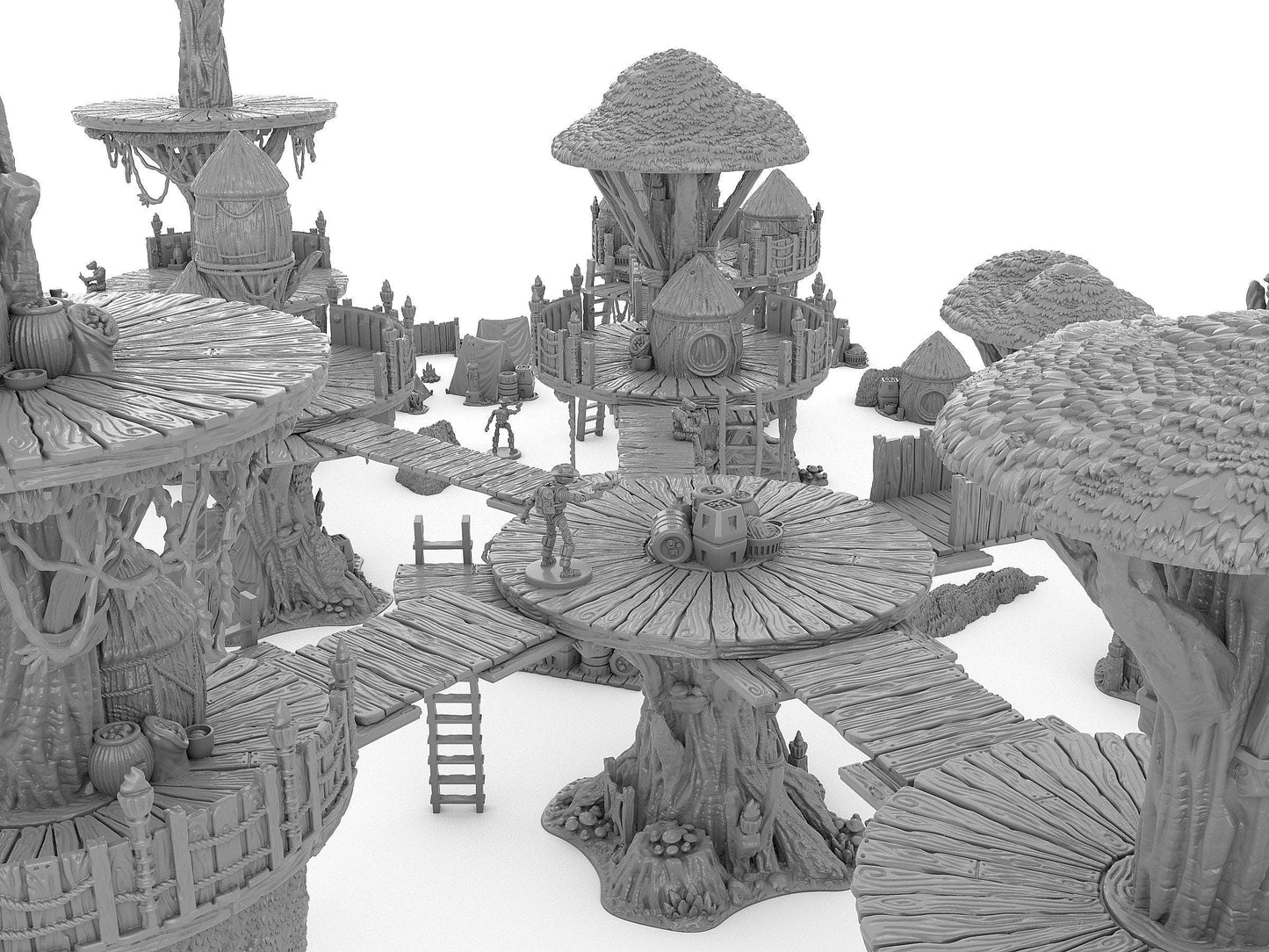 Poblado EWOK en la LUNA de ENDOR compatible con Star Wars Legión / Shatterpoint / Imperial Assault Imperial Terrain / Mesa Completa