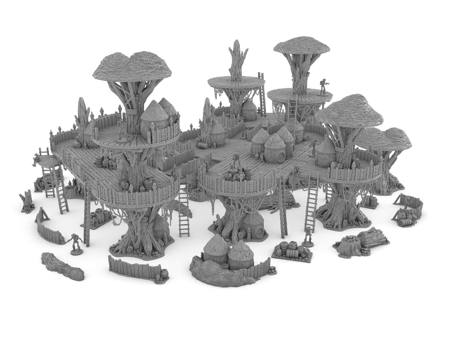 Poblado EWOK en la LUNA de ENDOR compatible con Star Wars Legión / Shatterpoint / Imperial Assault Imperial Terrain / Mesa Completa