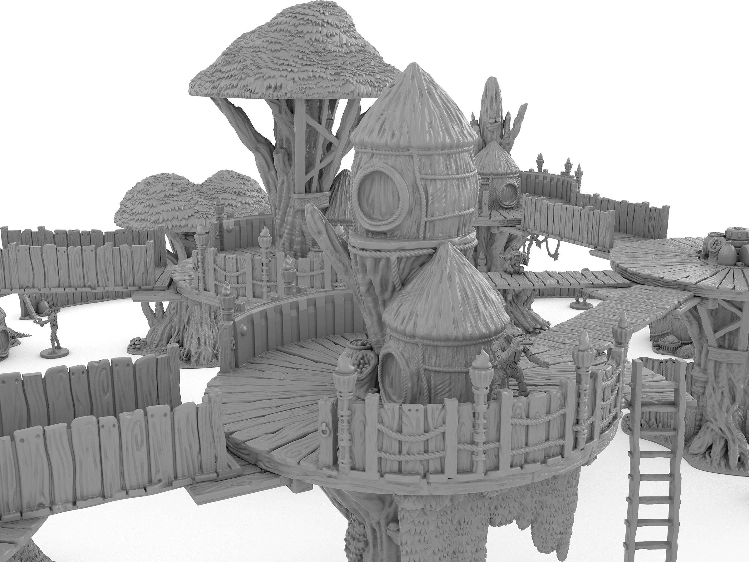 Poblado EWOK en la LUNA de ENDOR – Escenografía compatible con Star Wars: Legion y Shatterpoint