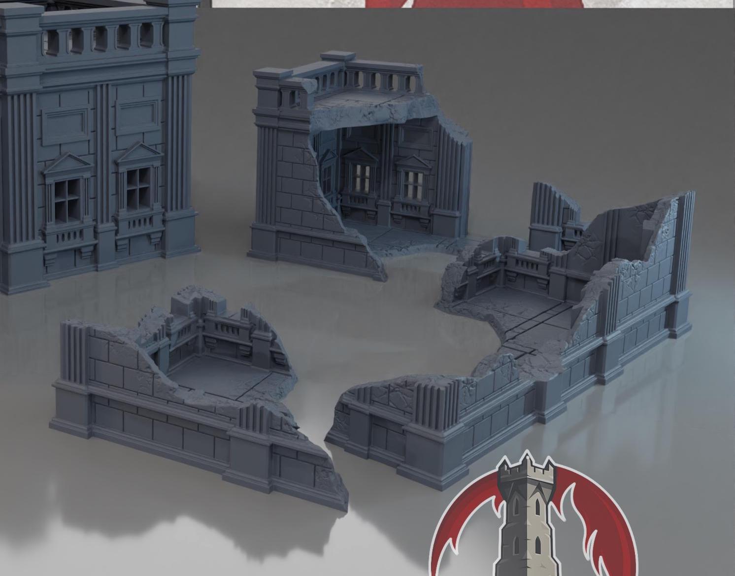 Edificio y Ruinas 1 – Escenografía de fantasía en PLA