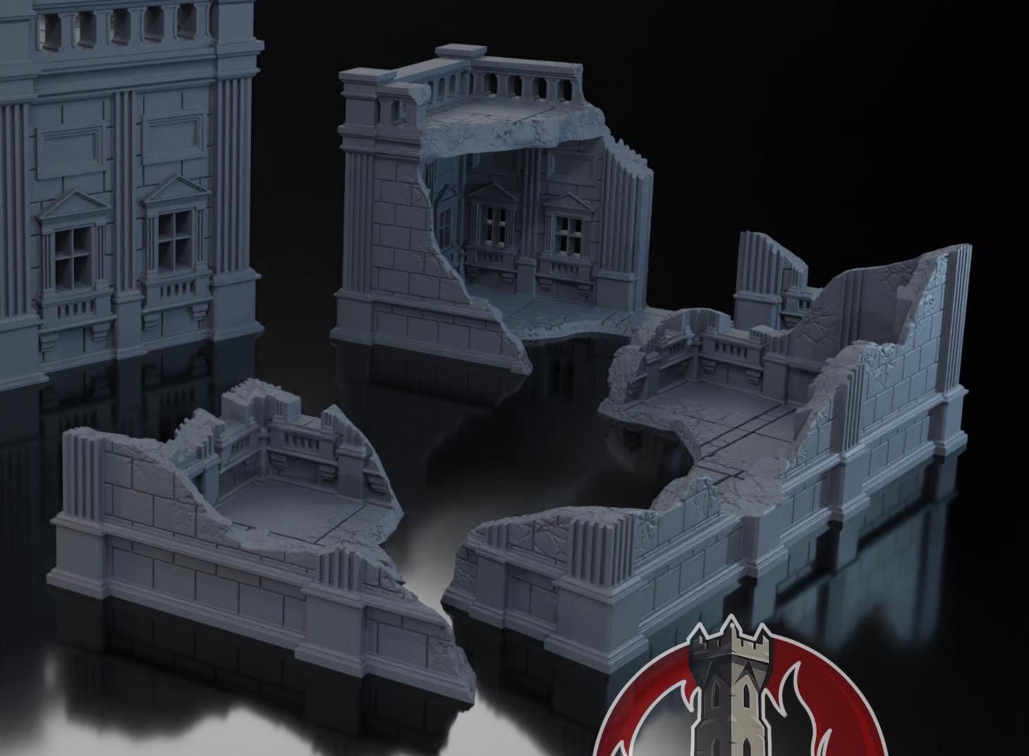 Edificio y Ruinas 1 – Escenografía de fantasía en PLA