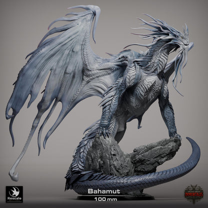 Dragon Bahamut Legendario - Impreso en 3D / Fantasía / El Señor de los Anillos / Dragones y Mazmorras / Pathfinder / DND / Miniatura