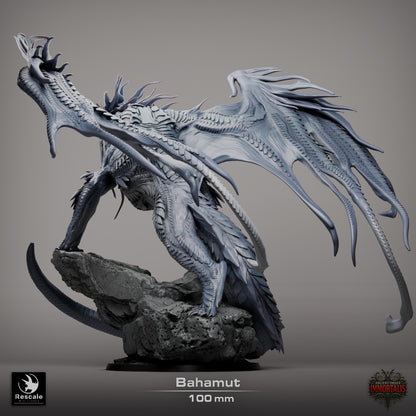 Dragon Bahamut Legendario - Impreso en 3D / Fantasía / El Señor de los Anillos / Dragones y Mazmorras / Pathfinder / DND / Miniatura